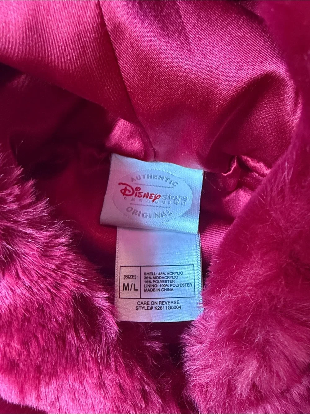 Disney Plush Hooded Cape in Deep Magenta